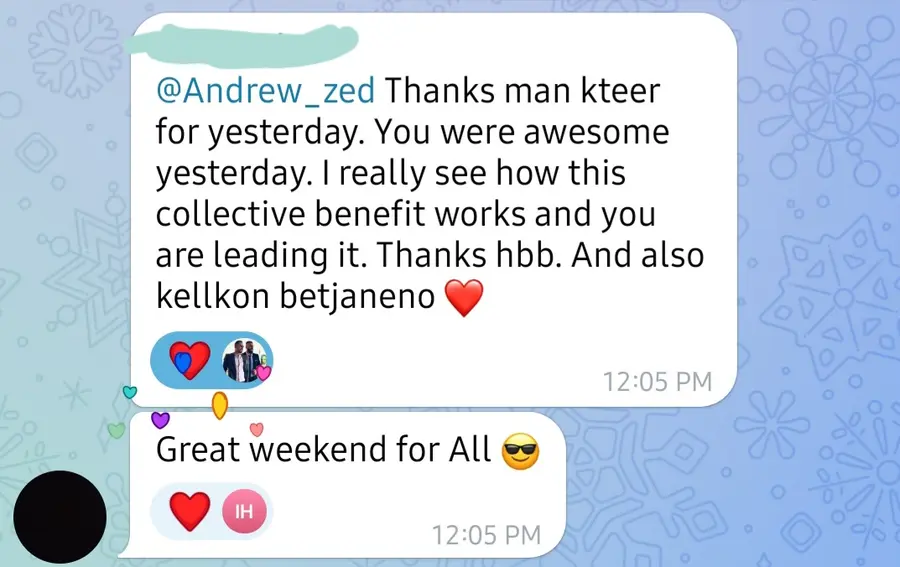 Student thanking Andrew after a live session