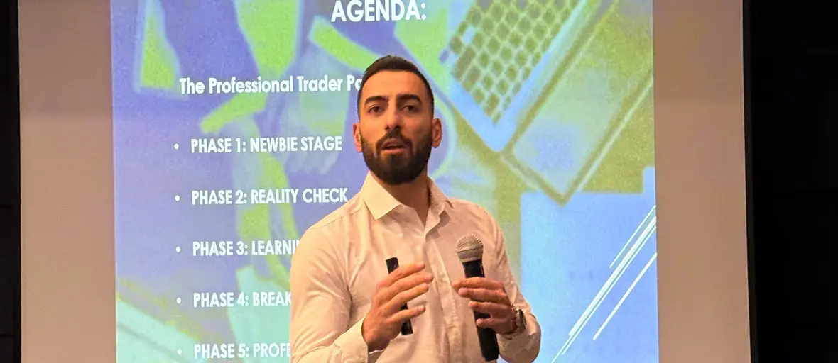 Andrew teaching on stage